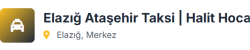 Resim:Elazığ Ataşehir Taksi | Halit Hoca